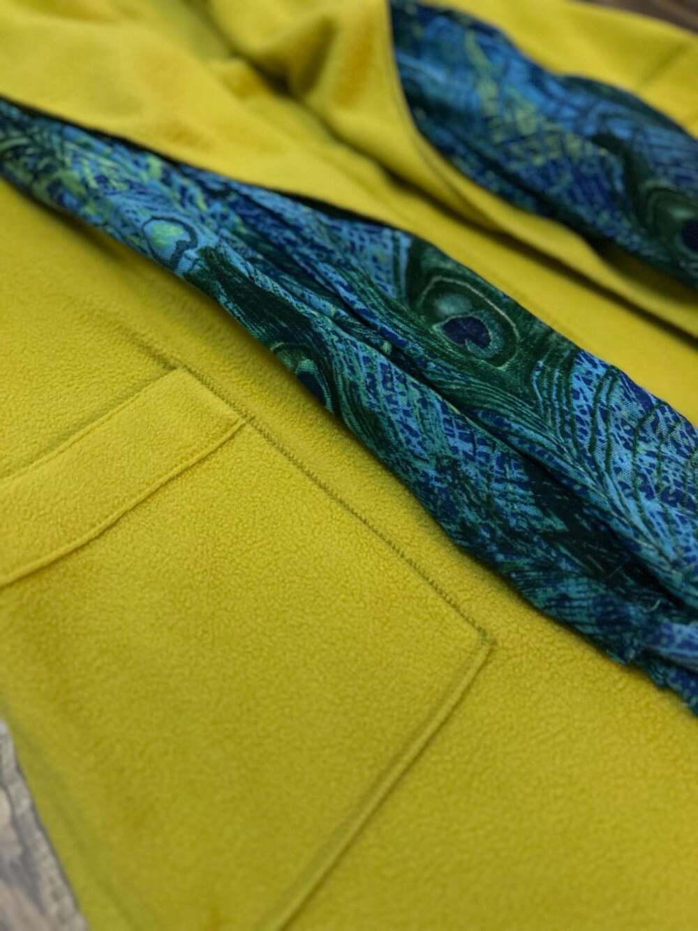 Le Moda lime green Fleece Open Front Vest - Picture 6 of 6